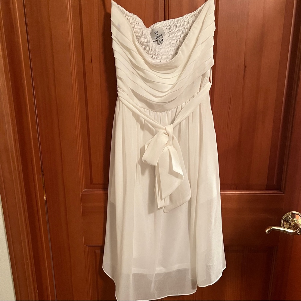 Hot & Delicious White Strapless Mini Dress